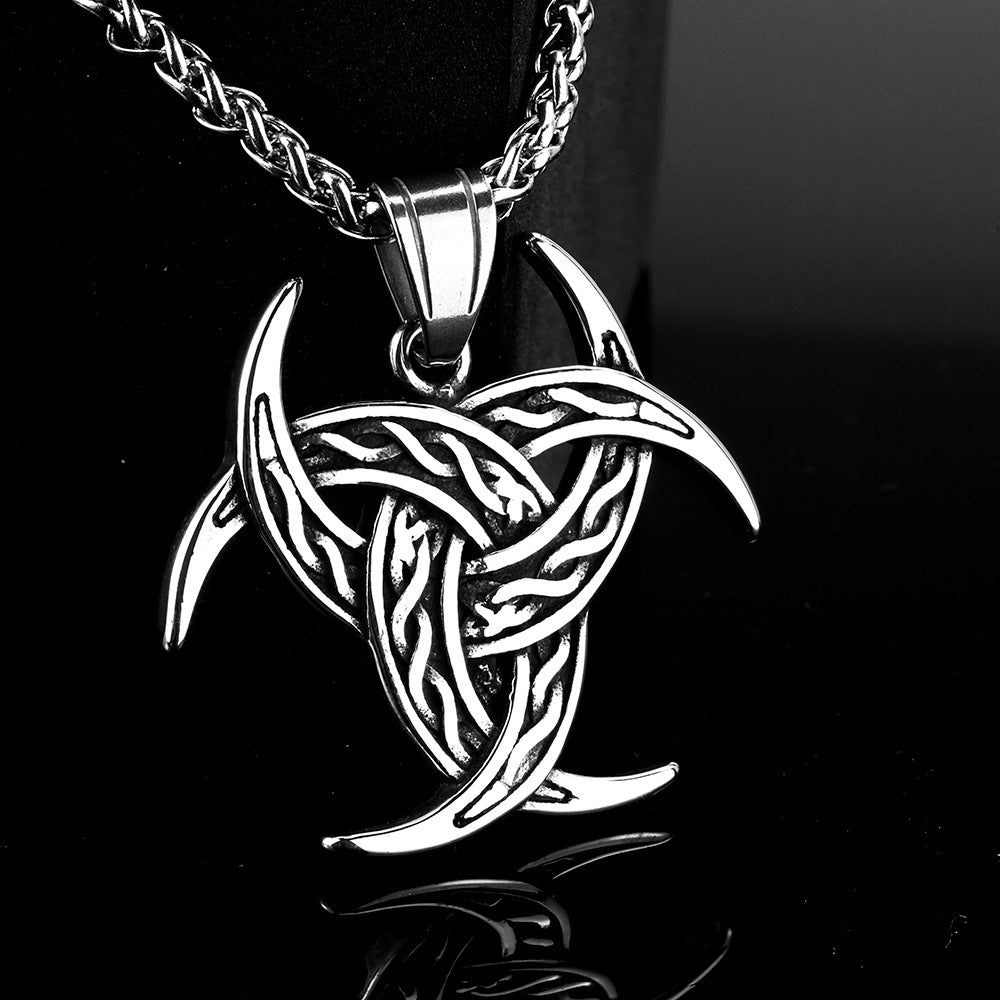 European And American Jewelry Wholesale Titanium Steel Men's Pendant Stainless Steel Necklace Retro Viking Celtic Knot Pendant