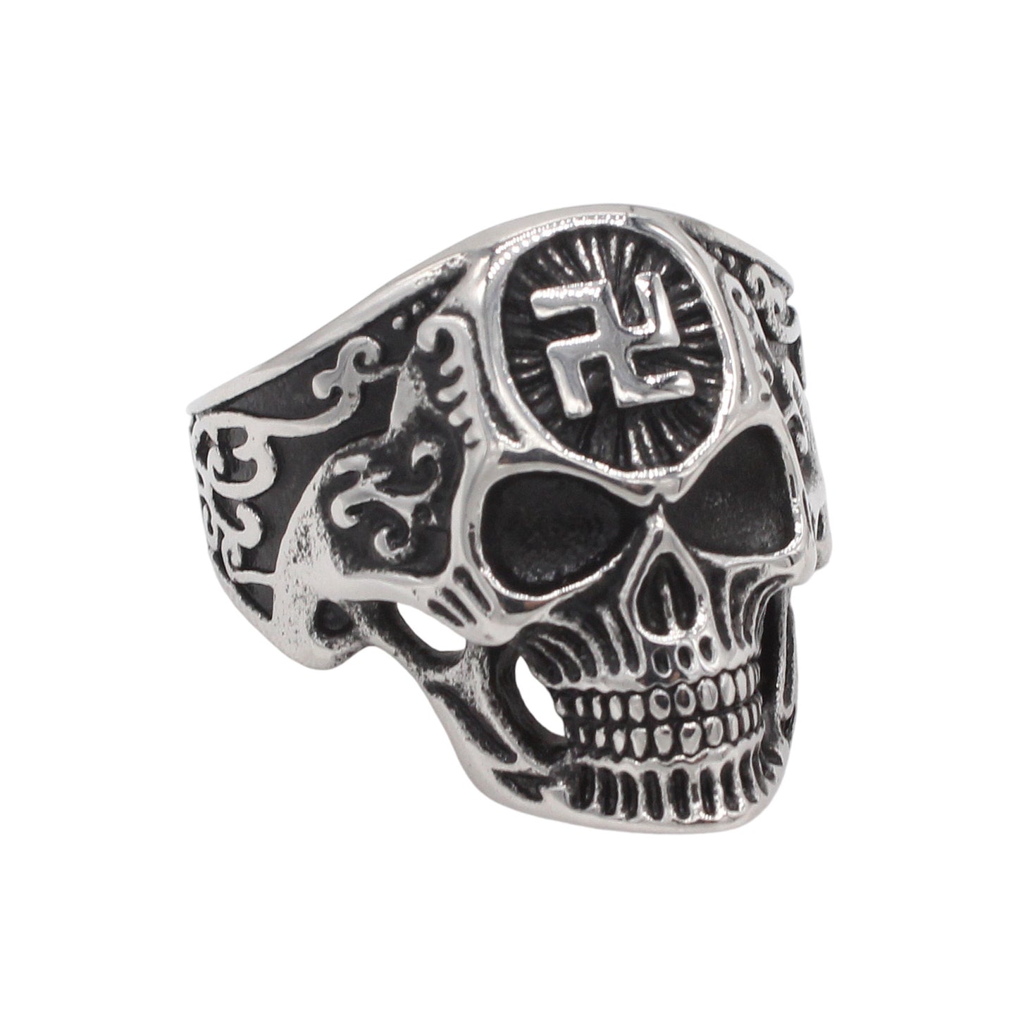 Planderful Jewelry Skull Ring For Men Titanium Steel Vintage European American Style With Bold Detailing