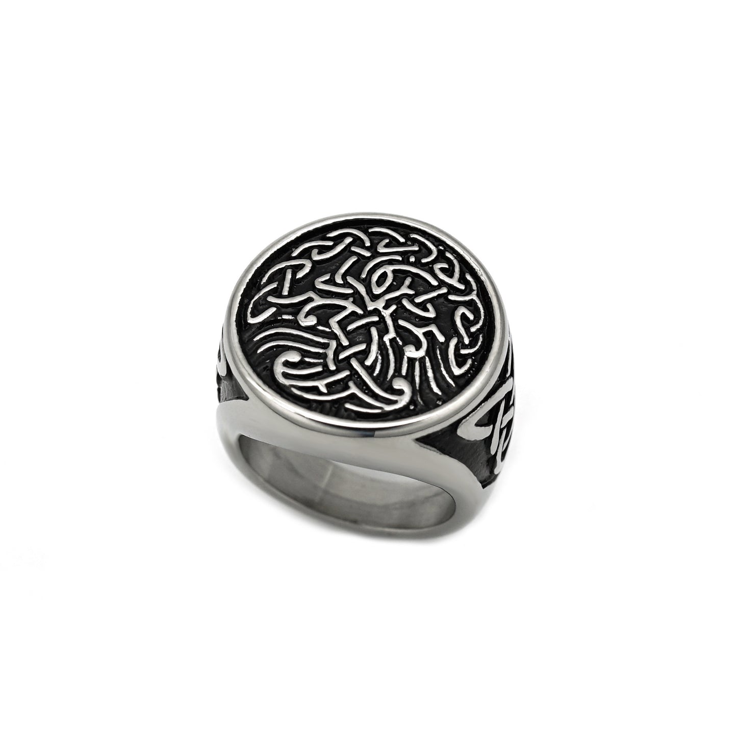 Planderful Titanium Steel Ring For Men And Women Nordic Tree Of Life Retro Hip Hop Design Unisex Protection Symbol