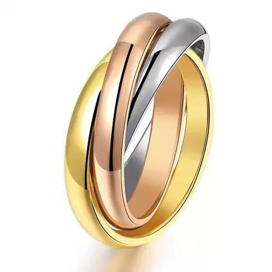 Planderful Mobius Ring Three Ring Set for Women Durable Stainless Steel Jewelry Fashion European American Style
