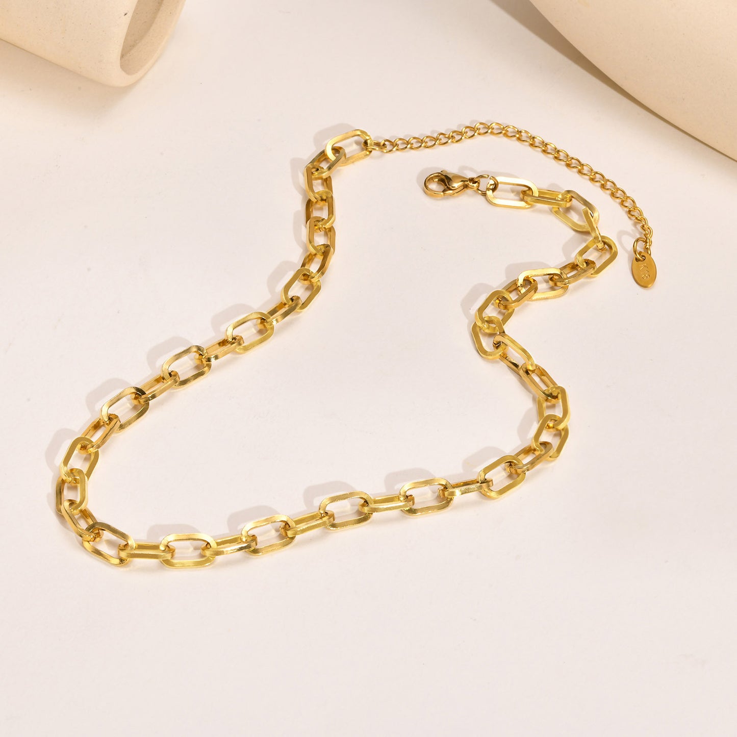 Chain 6.5MM Stainless Steel Flat Long O-Chain Necklace