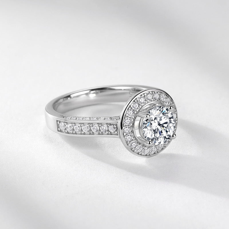 Planderful Classic Moissanite Sterling Silver Ring – 6.5 × 6.5 mm, 1 ct – Style 5