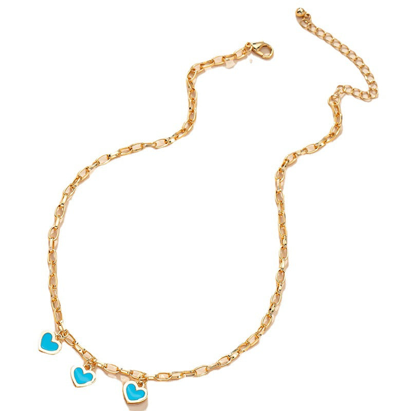 Dazzling Glazed Light Blue Love Necklace - Vienna Verve Collection
