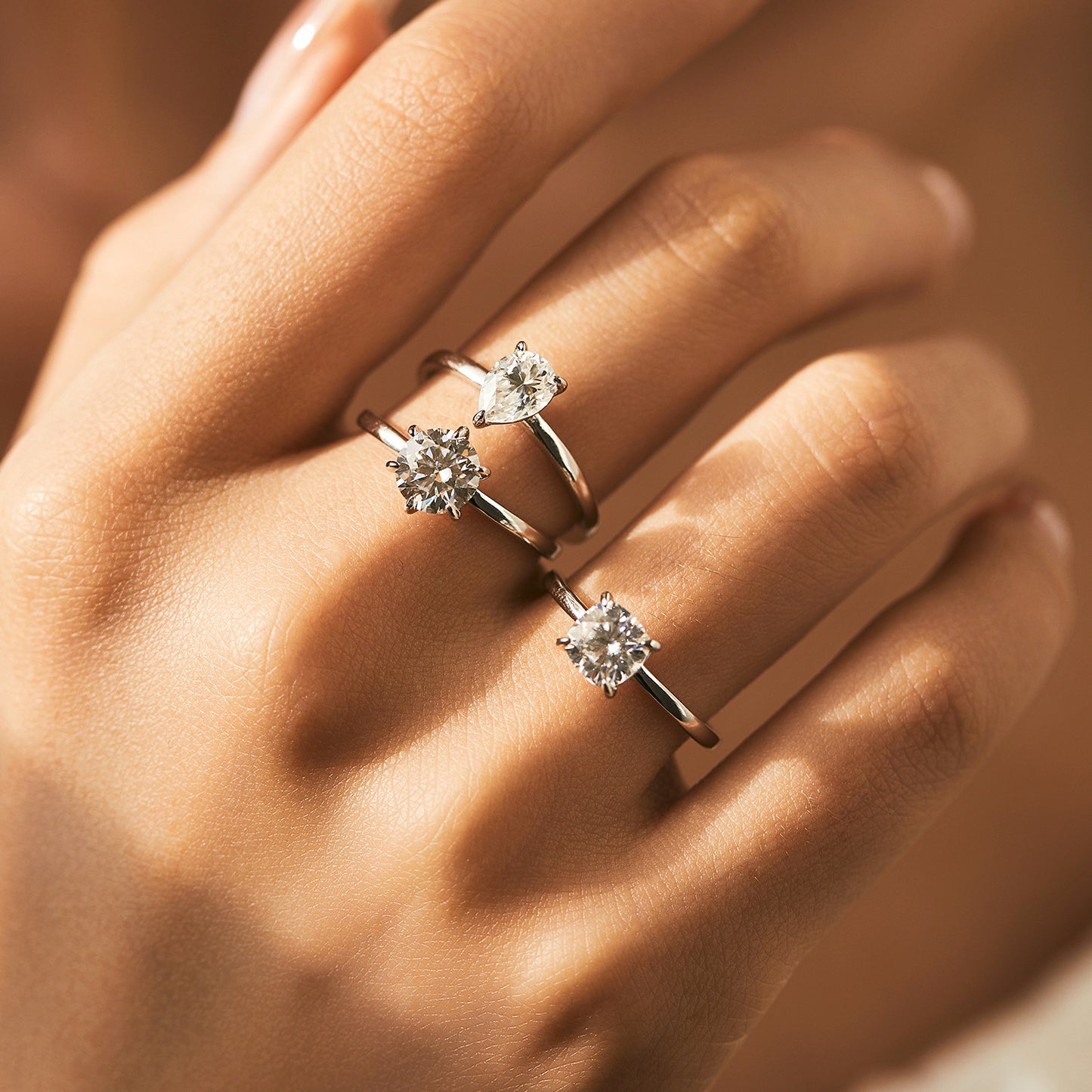 Planderful Moissanite Sparkling Ring – Exquisite Water Drop Design