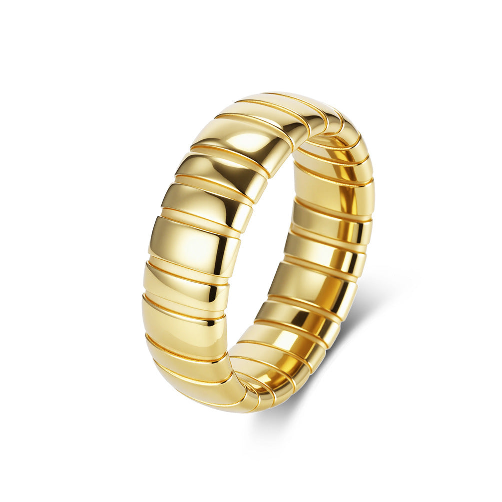 Planderful Everyday Genie 18K Gold Plated Stainless Steel Ring For Women Durable Does Not Fade Statement Jewelry