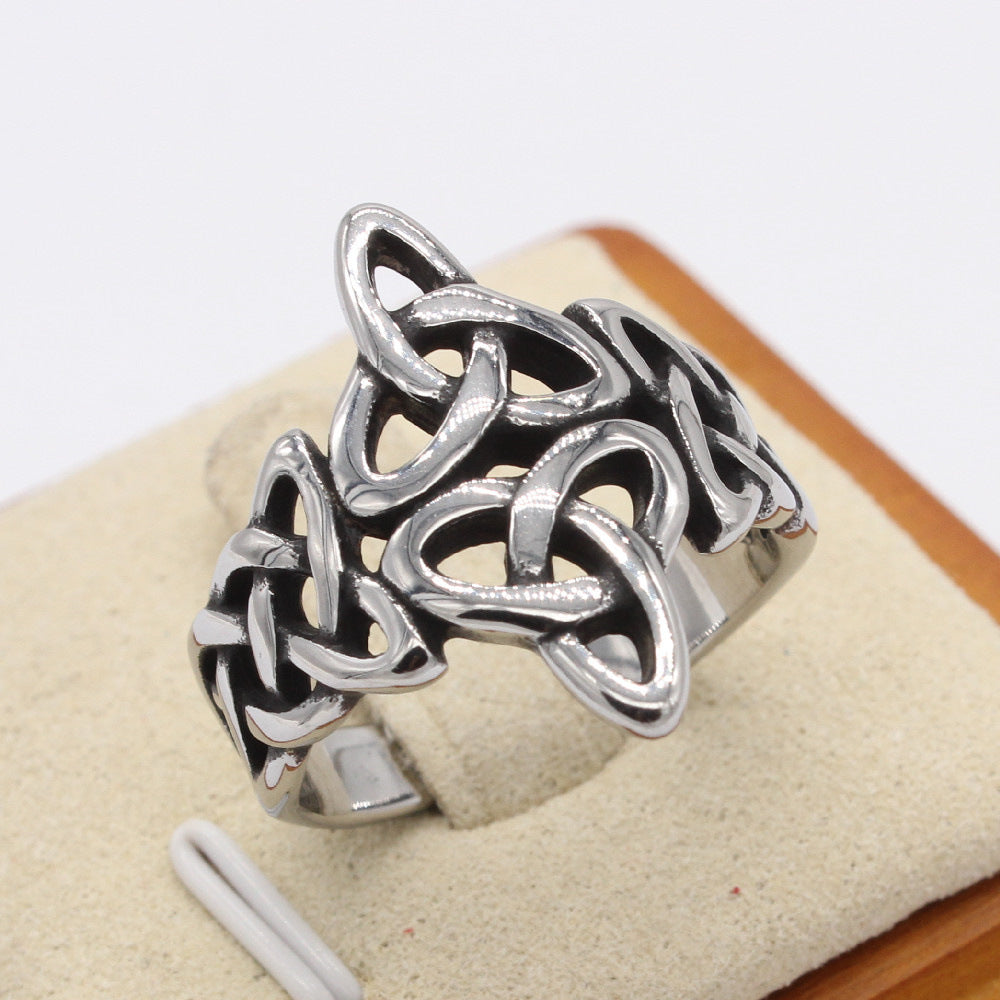 Planderful Titanium Steel Ring Unisex Viking Celtic Totem Protection Statement Bold Durable For Men And Women