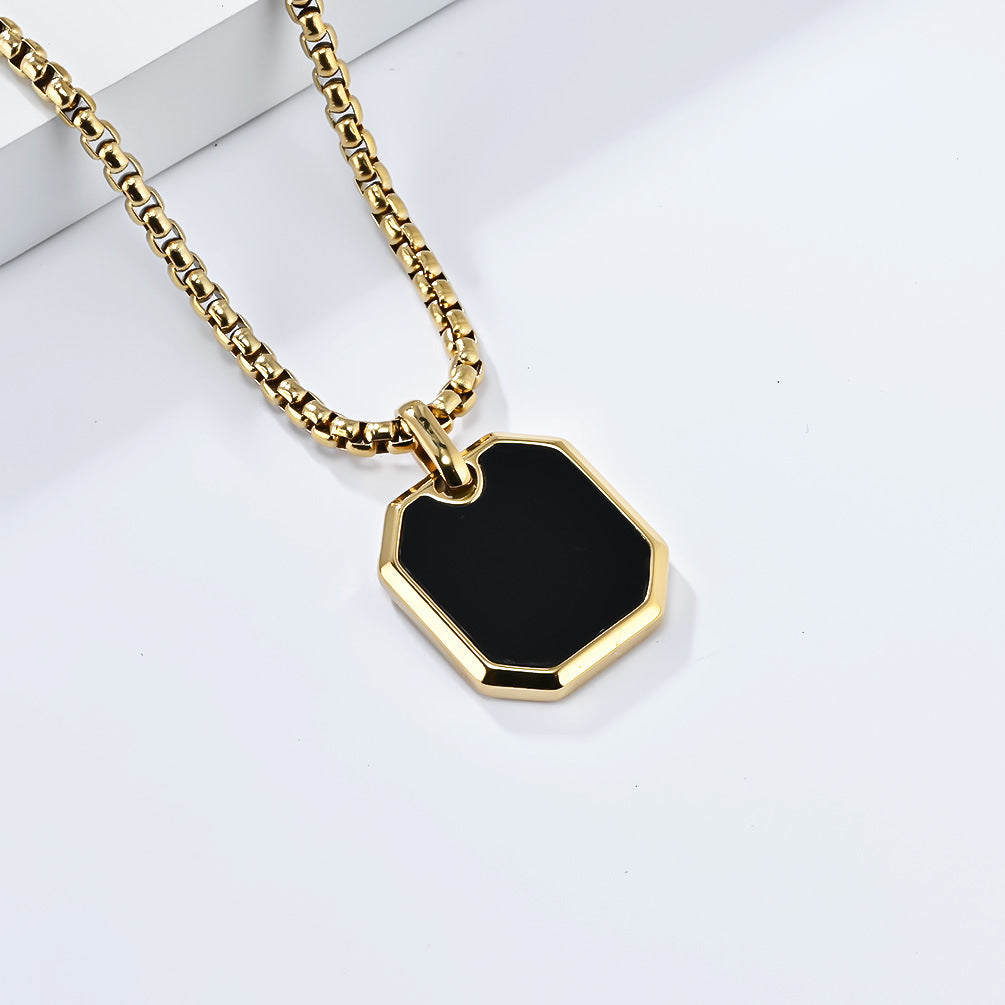 Planderful Titanium Steel Necklace Geometric Square Design For Streetwear Enthusiasts And Everyday Wear