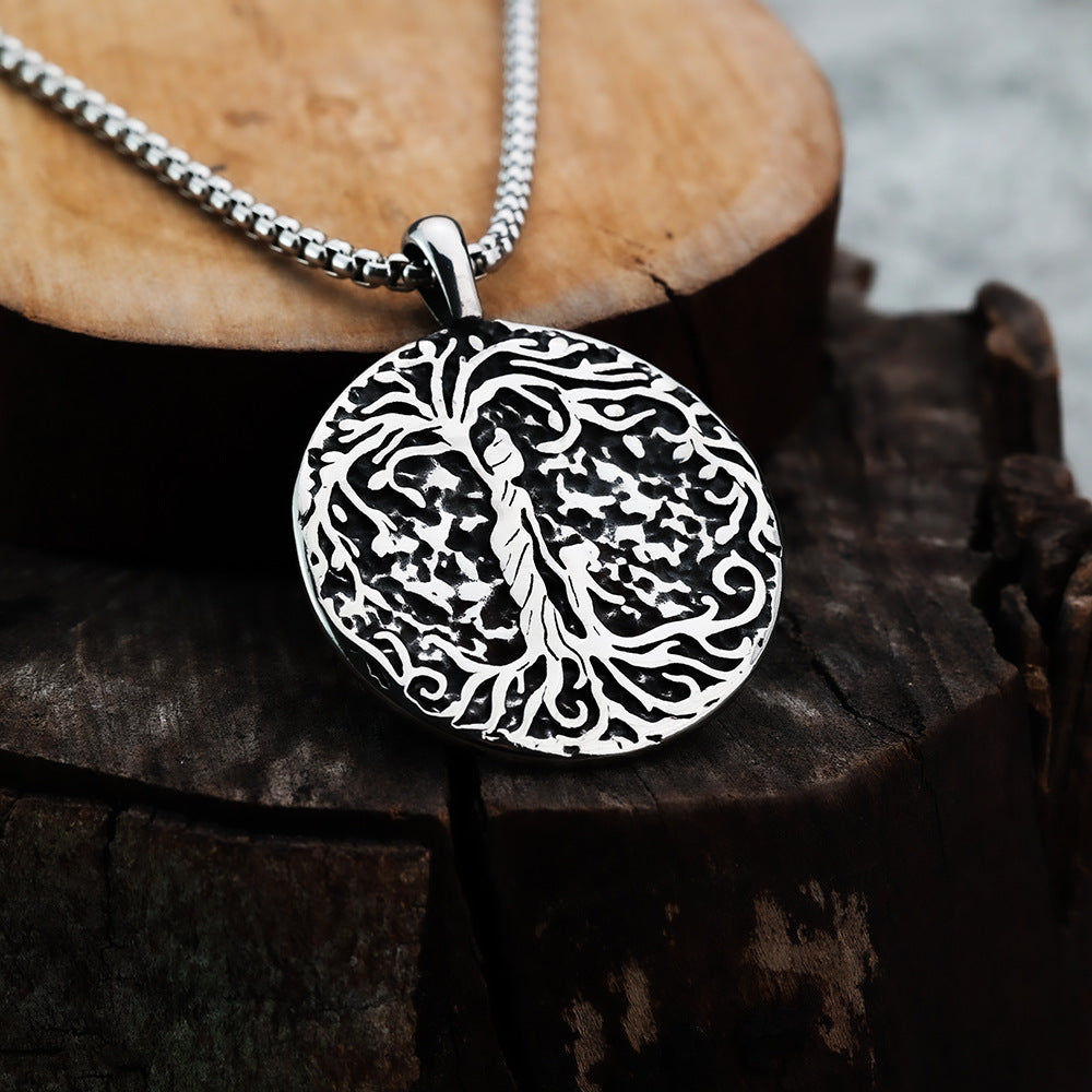 Nordic Viking Tree of Life Pendant Stainless Steel Jewelry