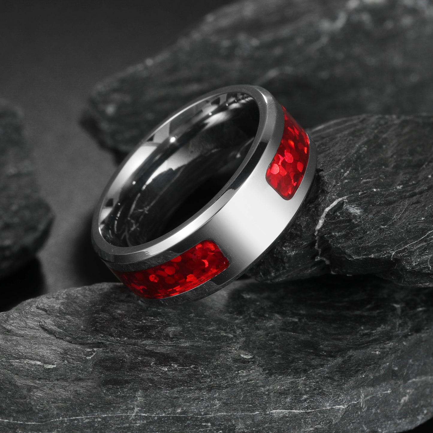 Planderful Imitation Opal Ring Unisex Steel Inlay Everyday Genie Collection Durable Jewelry