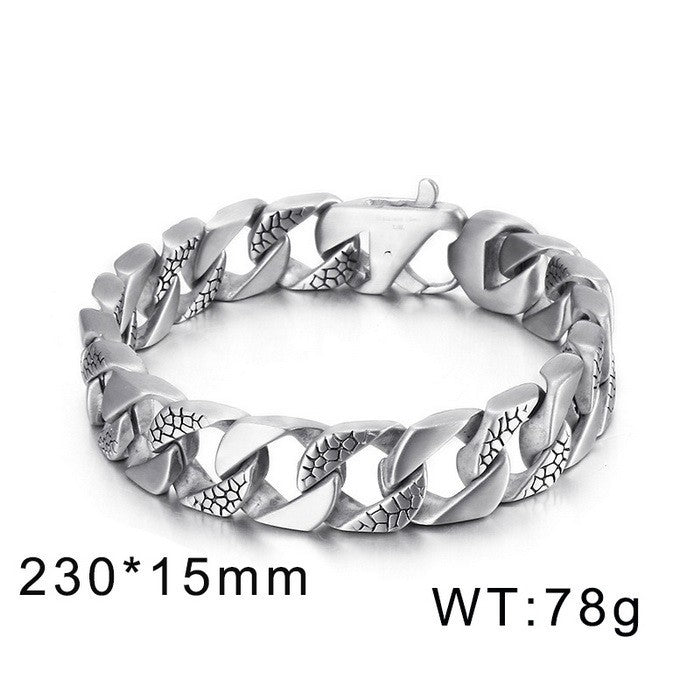 Stylish Titanium Steel Snake Pattern Bracelet for Men by Planderful Collection