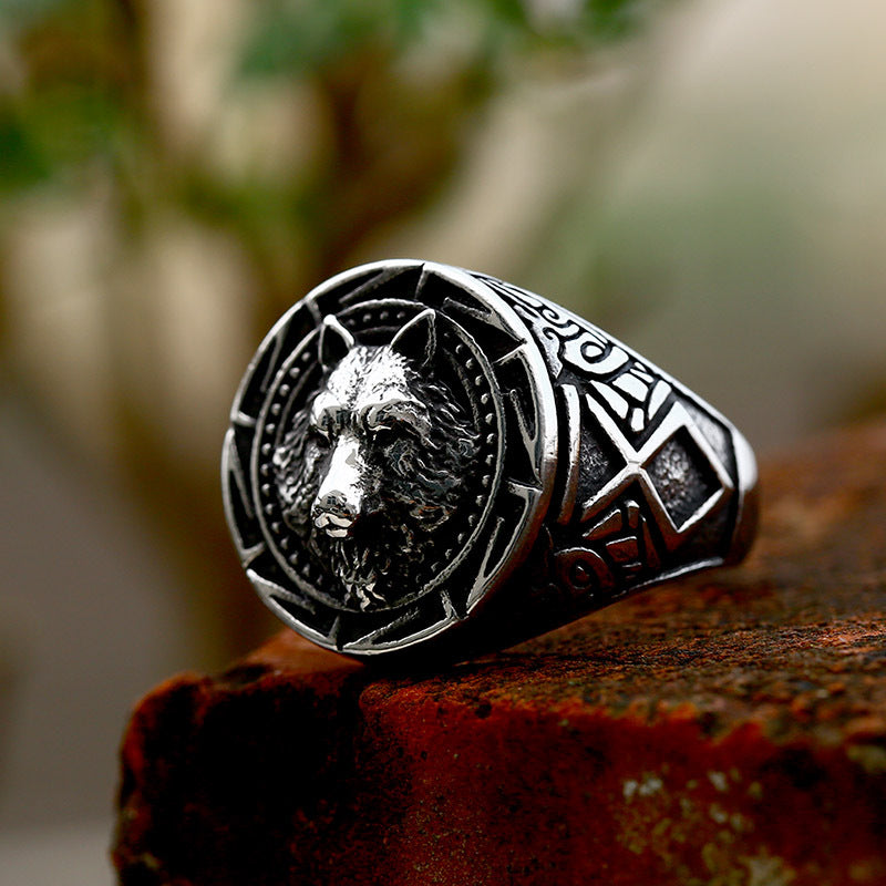 Titanium Steel Wolf Head Pendant - Nordic Retro Jewelry for Men