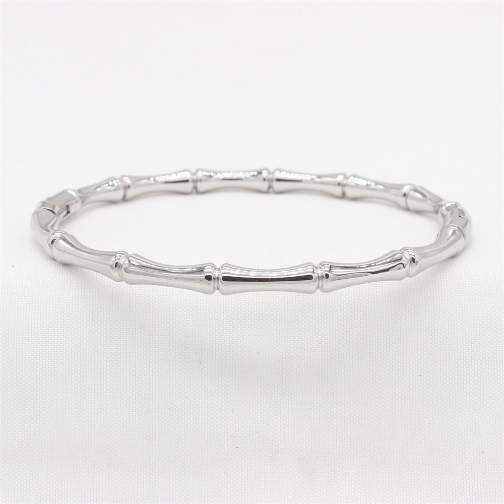 Planderful Everyday Genie – Simple European and American Titanium Steel Bead Bracelet