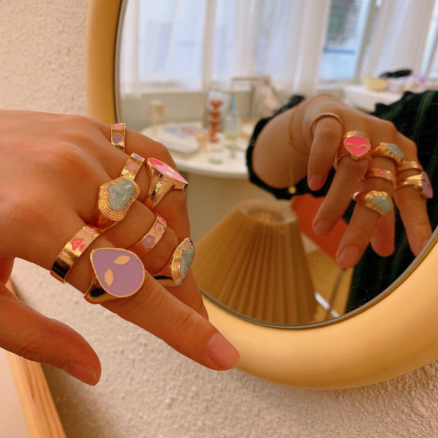 Trendy Heart & Smiley Face Ring - Vienna Verve Collection