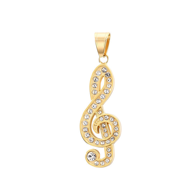 Planderful Music Note Pendant Trendy For Men Stainless Steel