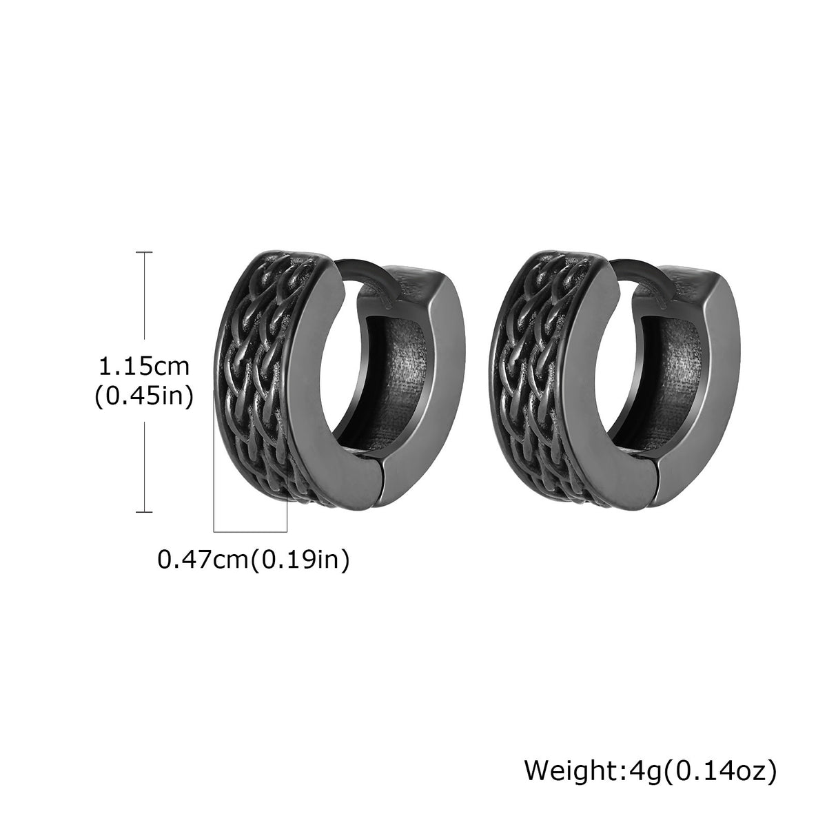 Modern Stainless Steel Earring — Single — Gold / Silver / Black