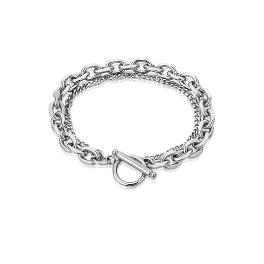 Planderful Jewelry Titanium Steel OT Buckle Unisex Bracelet