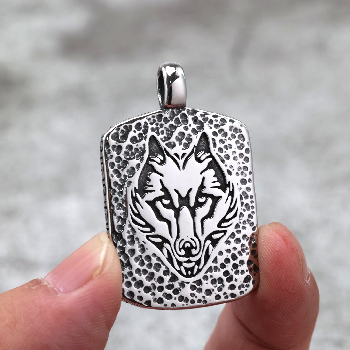 Planderful Wolf Head Pendant For Men Bold Stainless Steel Retro European American Style Necklace
