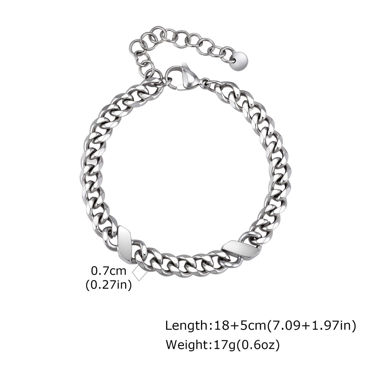 2026 Trendy Hip-Hop Personalized Stainless Steel Bracelet