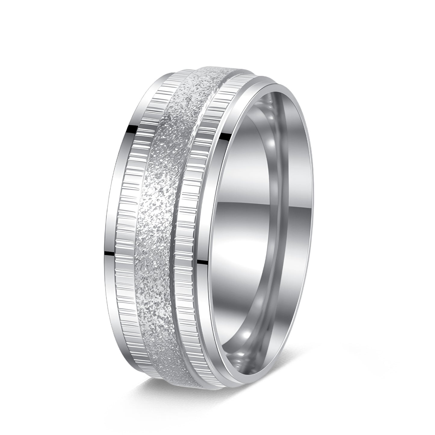 Planderful Everyday Genie Stainless Steel Couple Ring Unisex Wedding Band Durable Statement Design For Couples