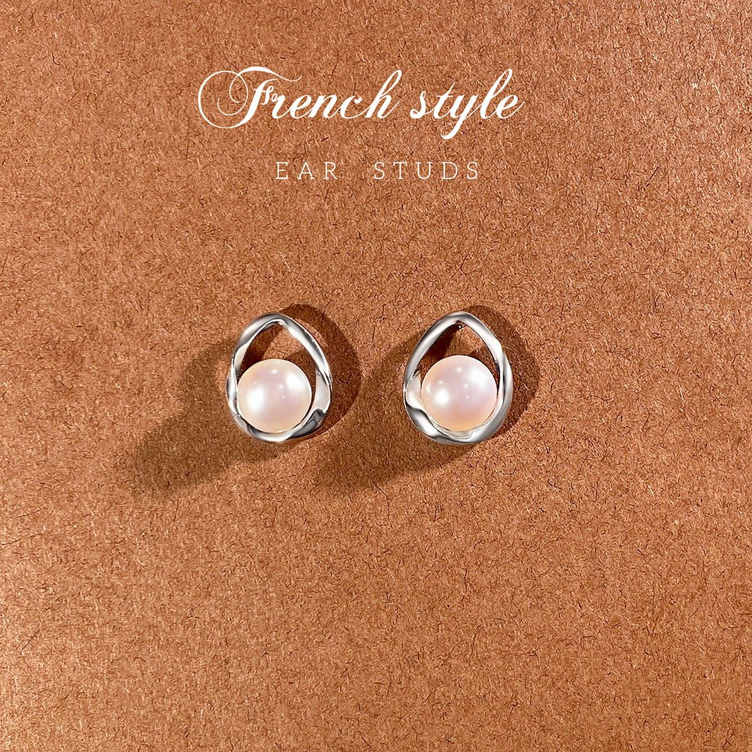 Minimalist Pearl 925 Sterling Silver Women's Earrings