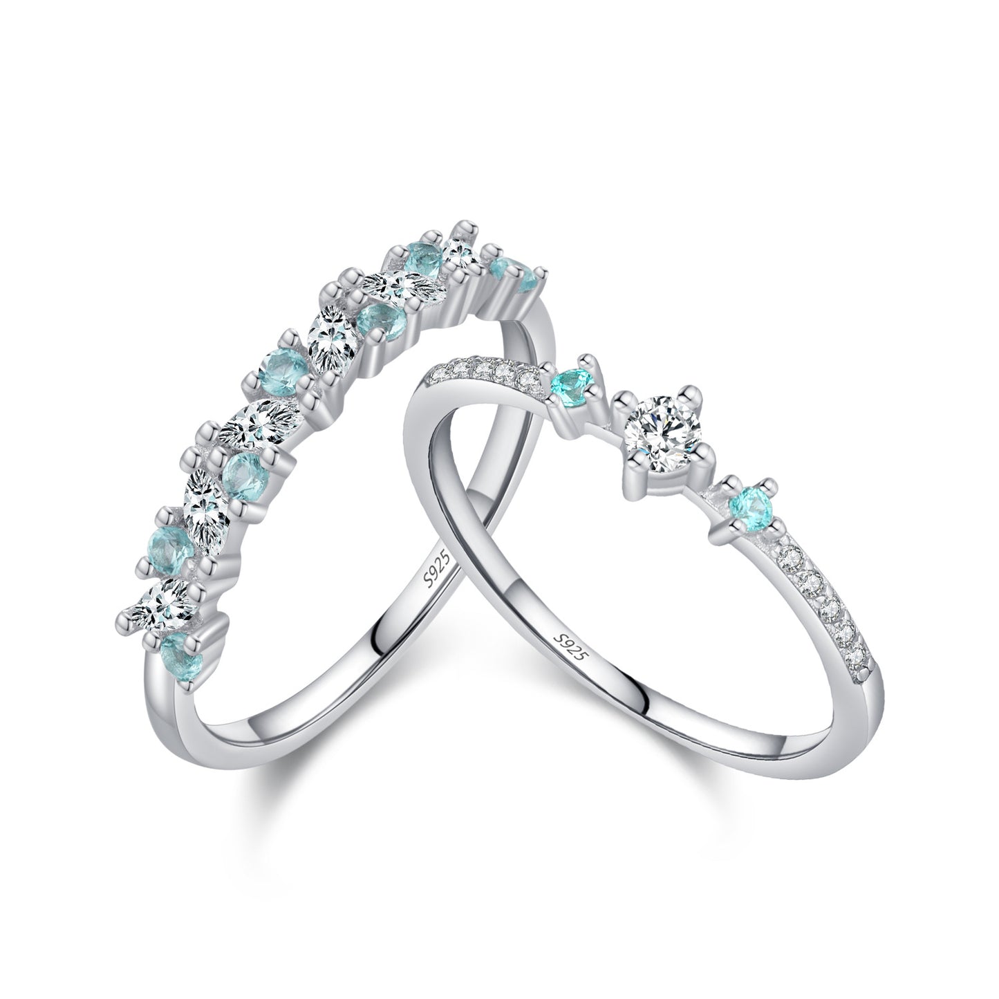 Planderful Everyday Genie Ring – Mint Green Contrasting Colors with Shining Zircon