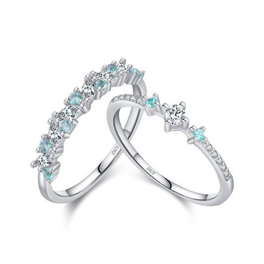 Planderful Everyday Genie Ring – Mint Green Contrasting Colors with Shining Zircon