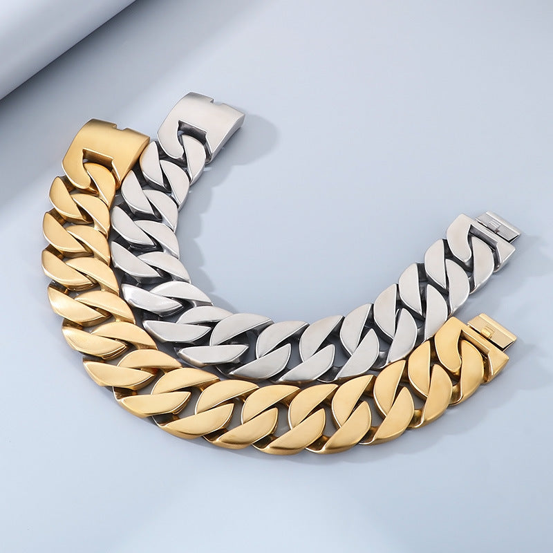 Planderful Cuban Chain Necklace 43mm Thick Unisex Glossy