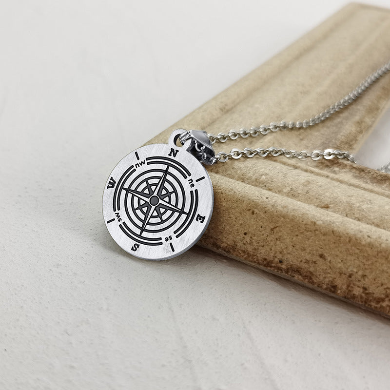 Scripture Compass Stainless Steel Pendant