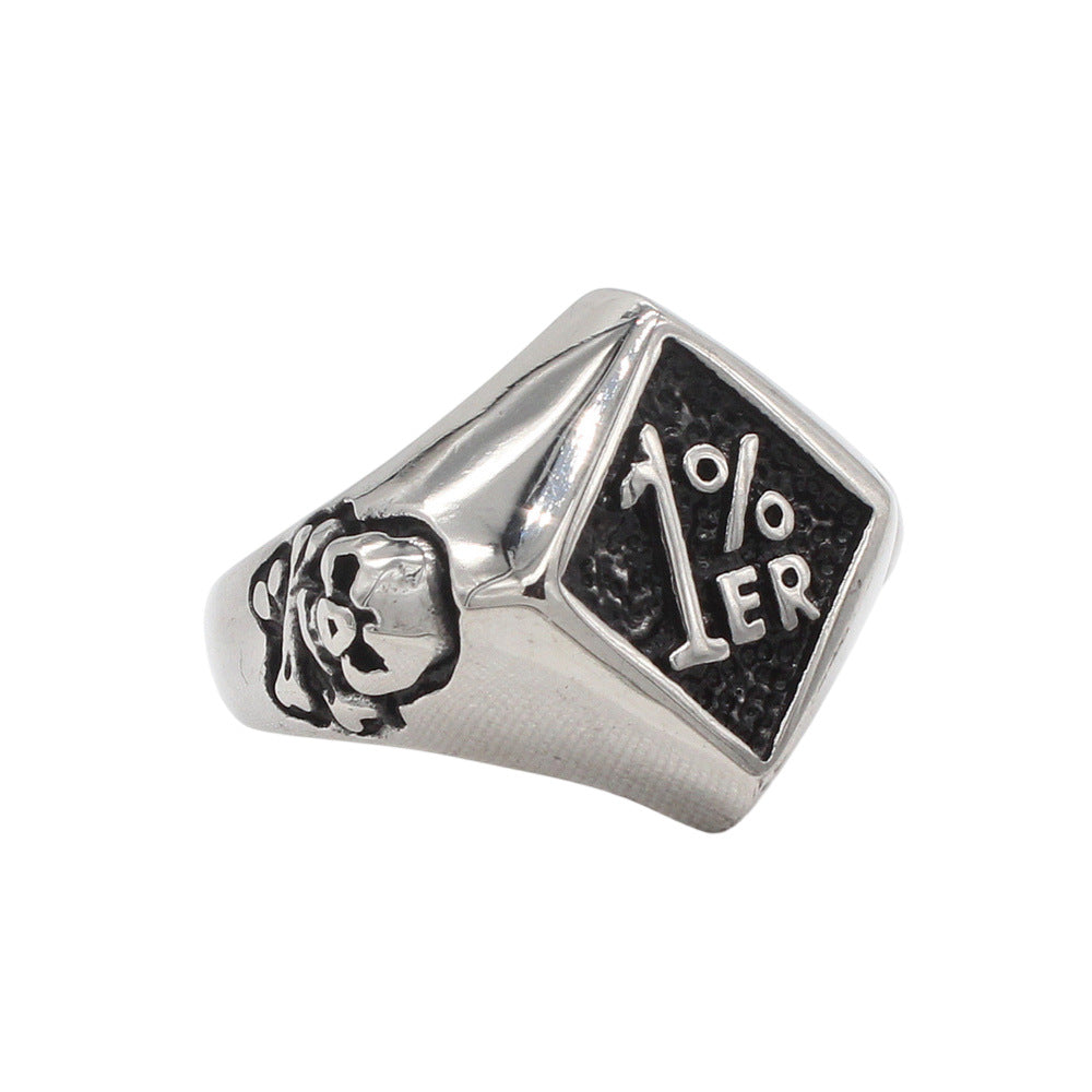 Planderful Skull Ring Titanium Steel European American Retro Style Unisex For Men Bold Protection