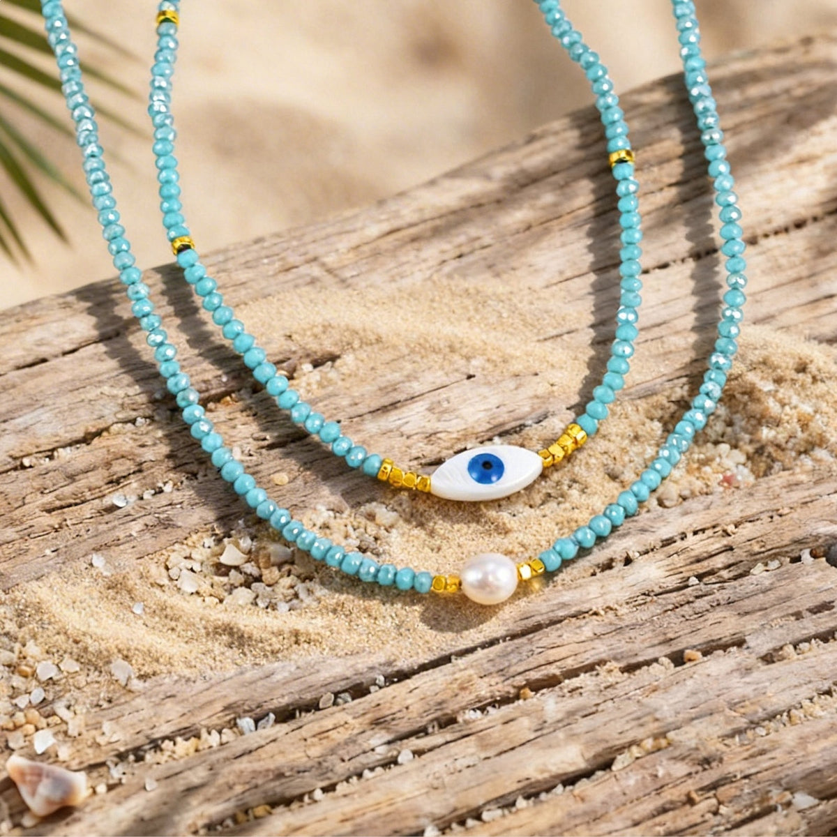 Alloy Devil's Eye Crystal Beaded Women's Beaded Collarbone Chain Necklace