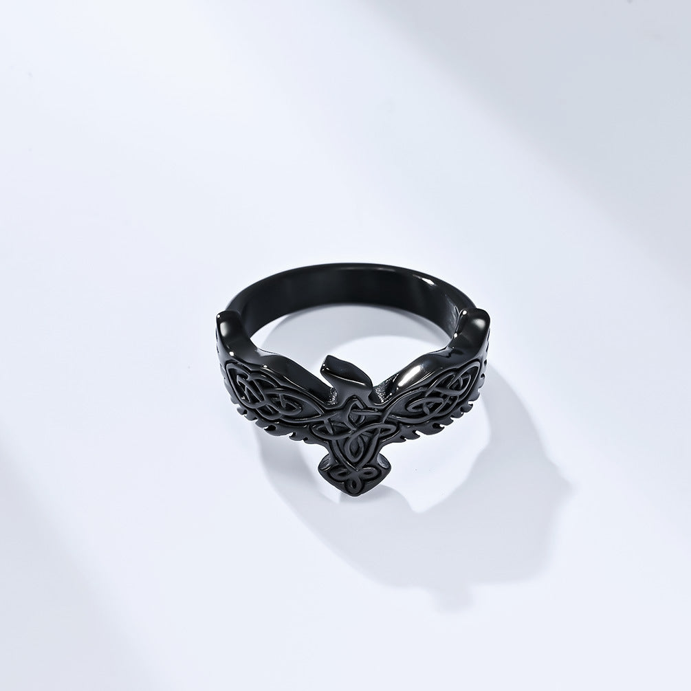 Planderful Celtic Eternal Knot Nordic Eagle Ring Durable Stainless Steel For Men Everyday Genie