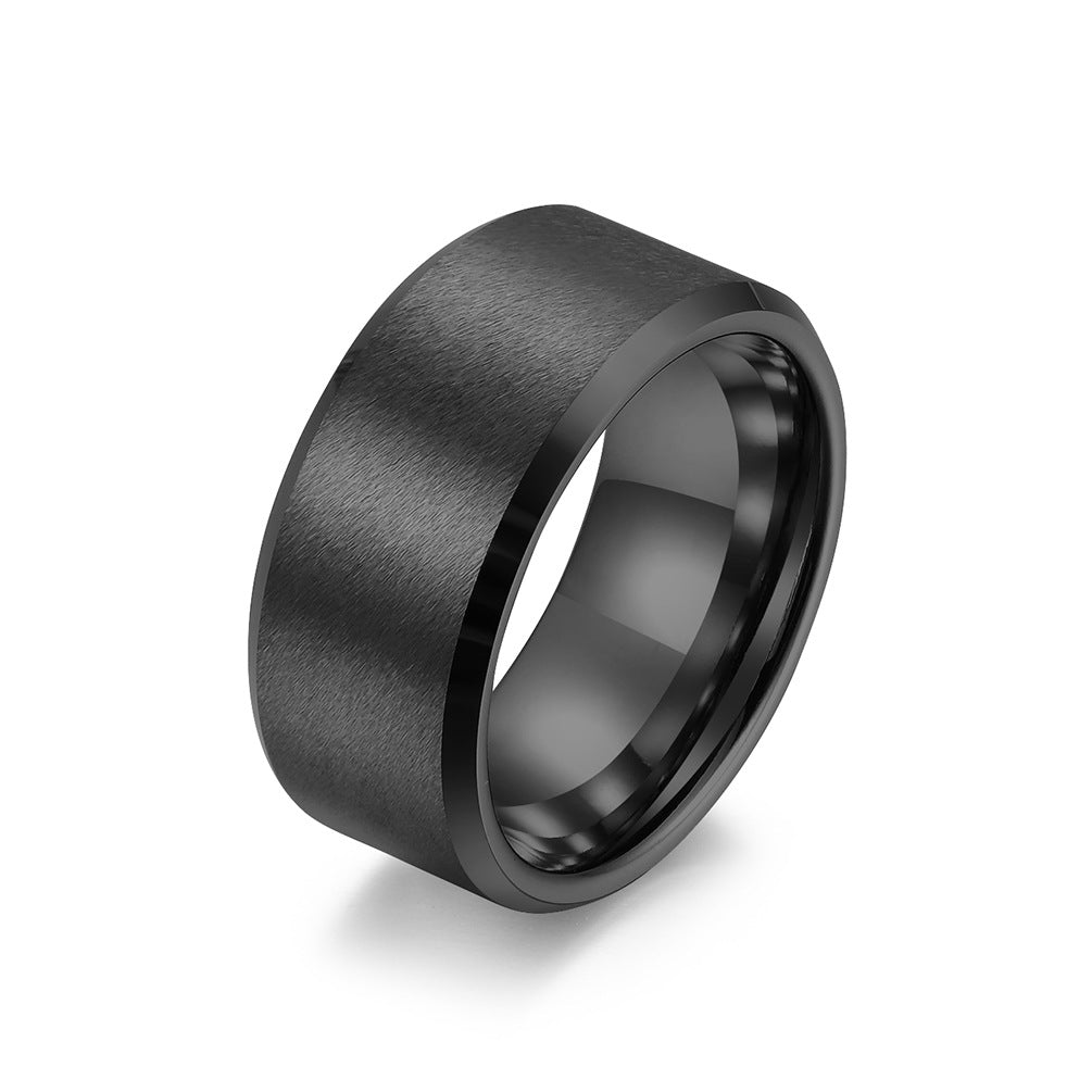 Stylish Black Matte Tungsten Steel Ring for Men 6/8/10mm
