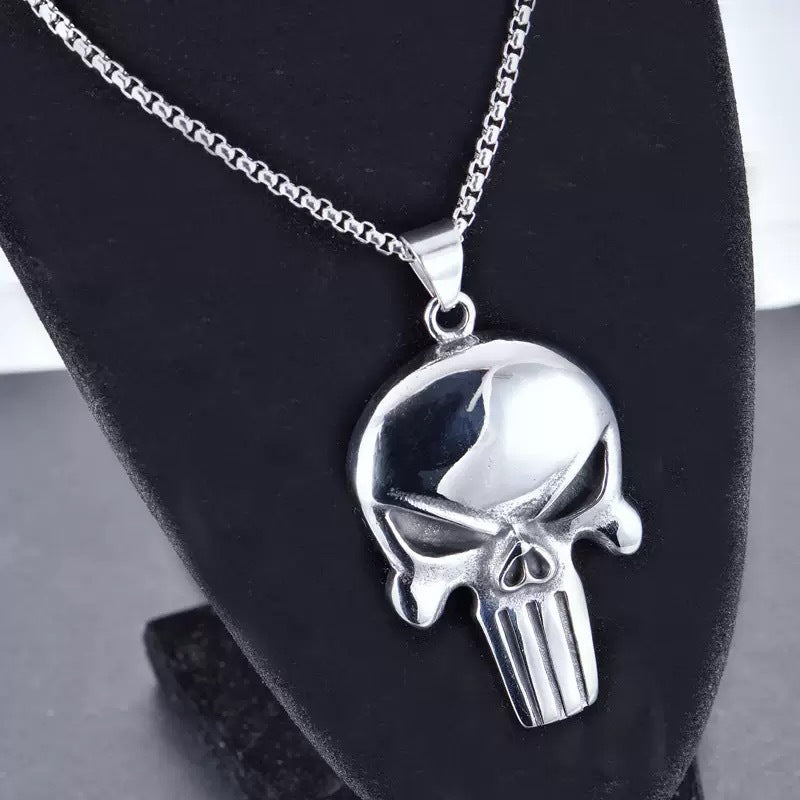 1. Planderful Skull Mask Necklace Titanium Steel Unisex Jewelry Bold Hip Hop Style Gift