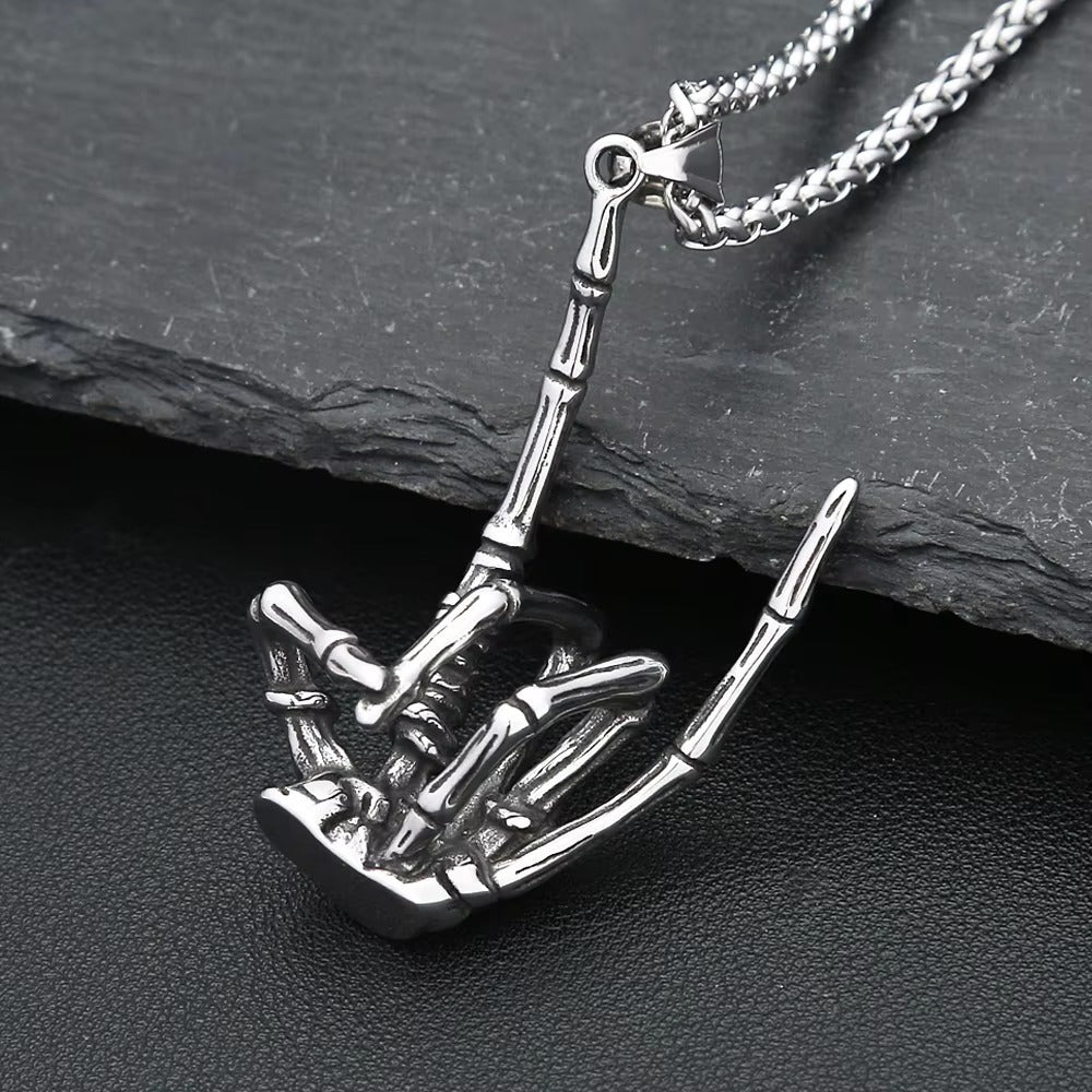 Gothic Skull Stainless Steel Men's Pendant Necklace