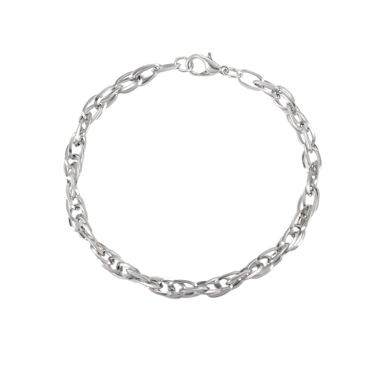 Planderful Jewelry Triangle Cross Weave Bracelet Two Piece Titanium Steel Set For Modern Hands