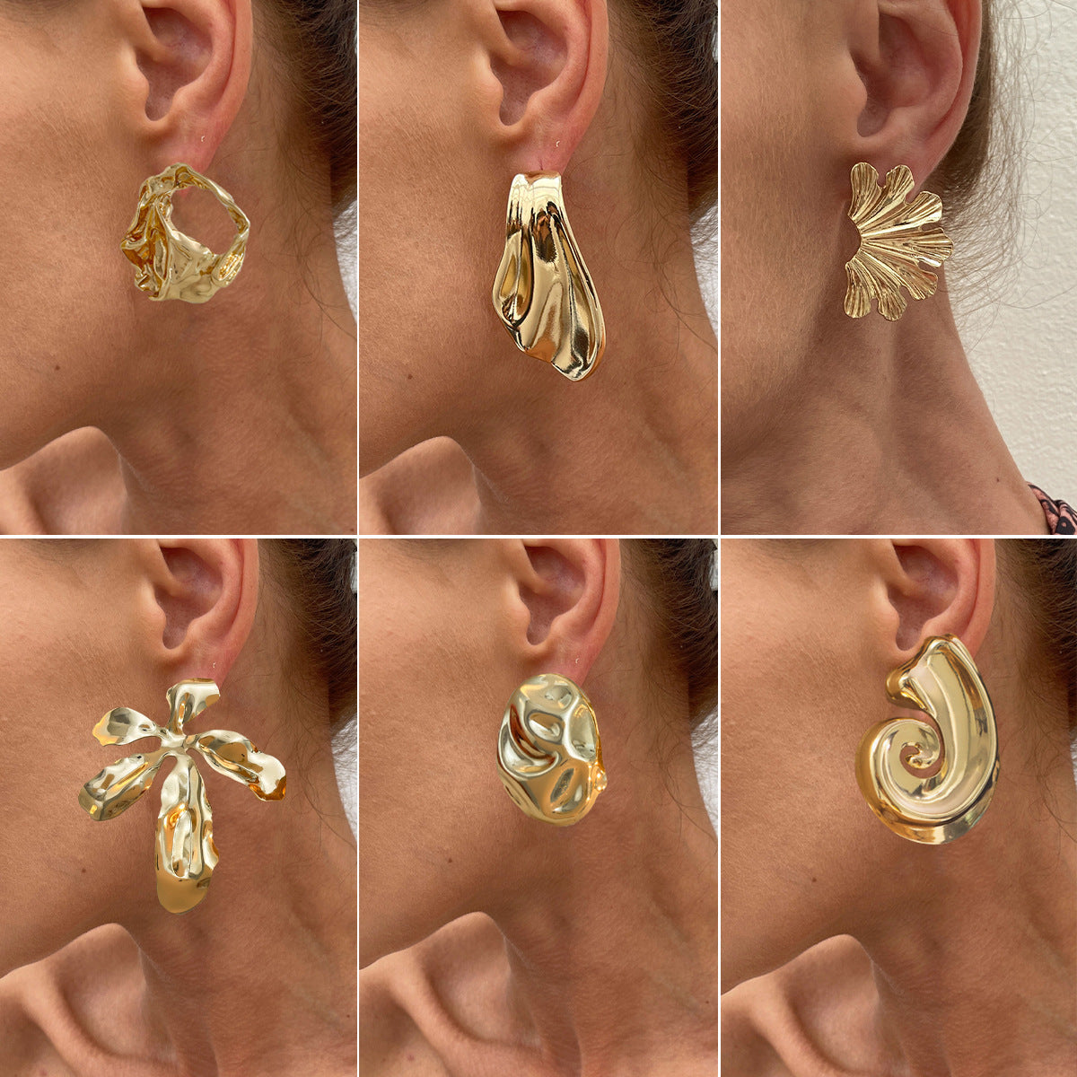 Planderful Vienna Verve Earrings – Exaggerated Asymmetrical Flower Design