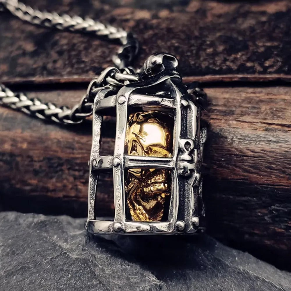 Vintage Skull Stainless Steel Pendant Necklace