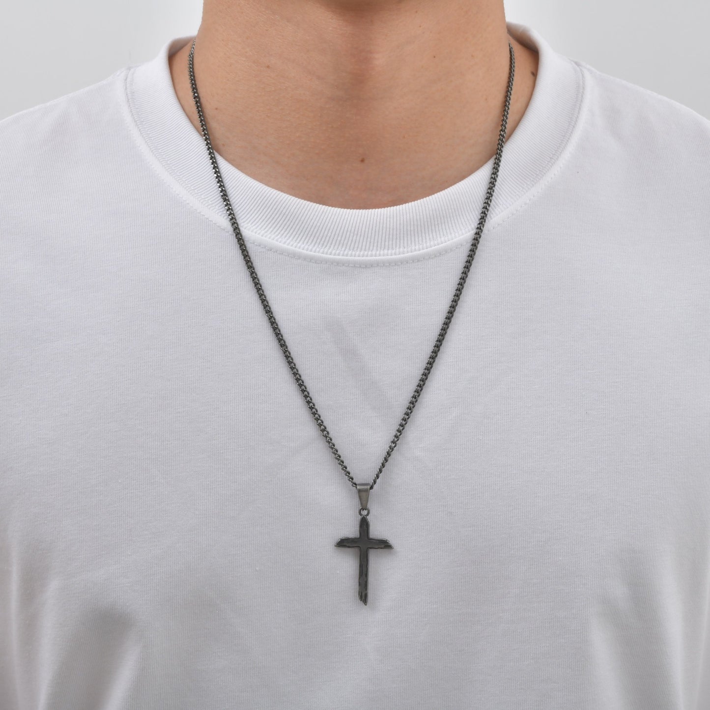 Europe – America – Japan & South Korea Stainless Steel Broken Cross Hip Hop Daily Necklace