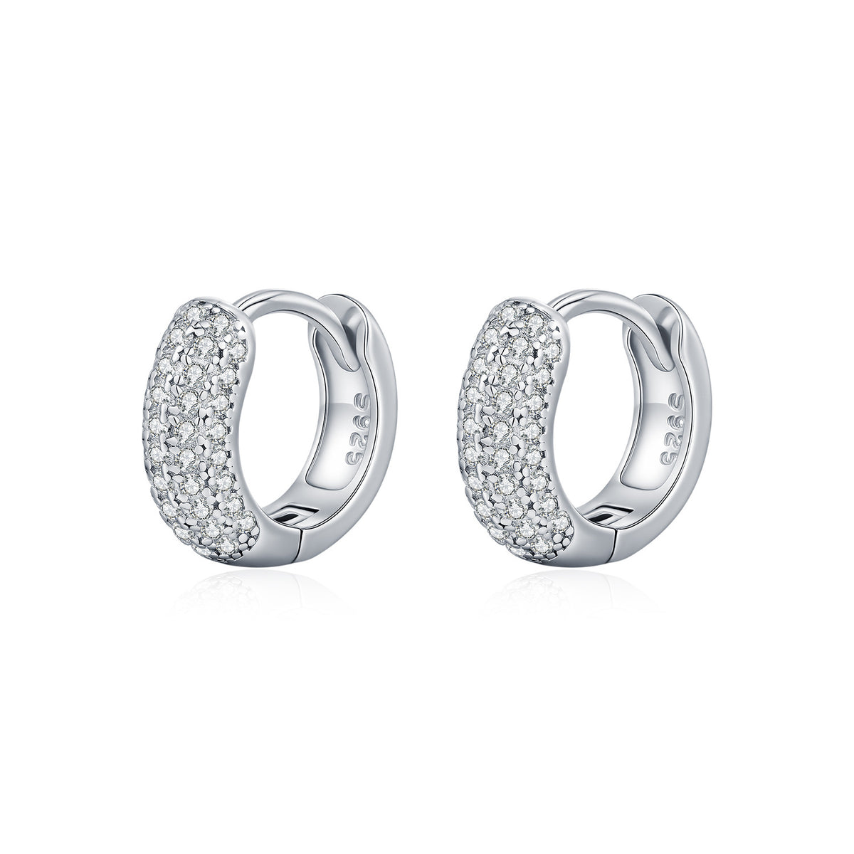 925 Sterling Silver Sparkling Moissanite Hoops