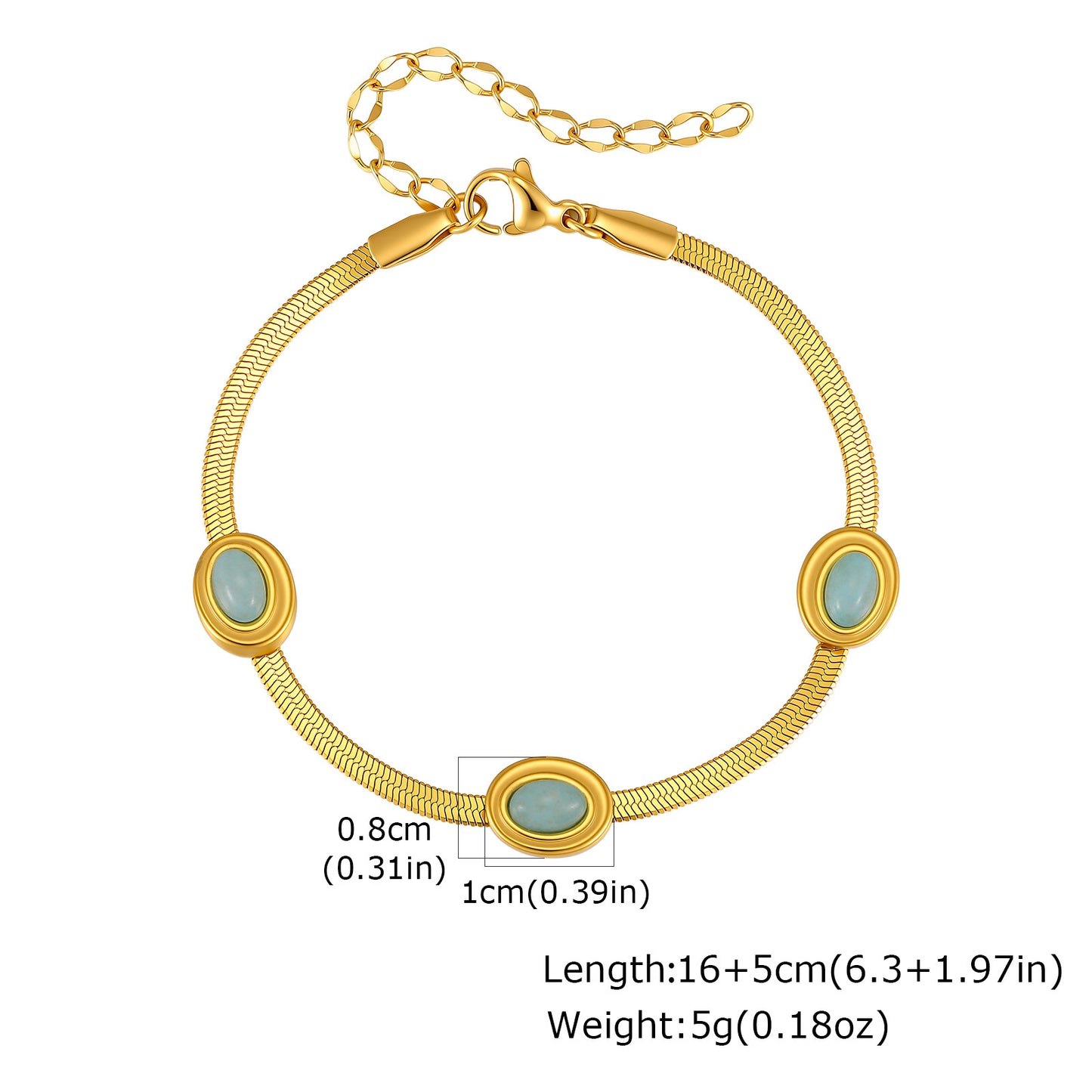 Stainless Steel Turquoise Blade Necklace Female Gift Collarbone Chain