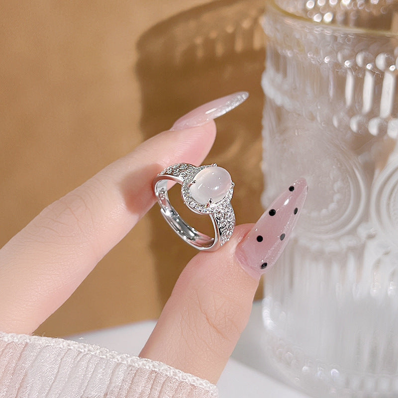 Planderful Everyday Genie – Elegant S925 Sterling Silver Green Chalcedony Ring