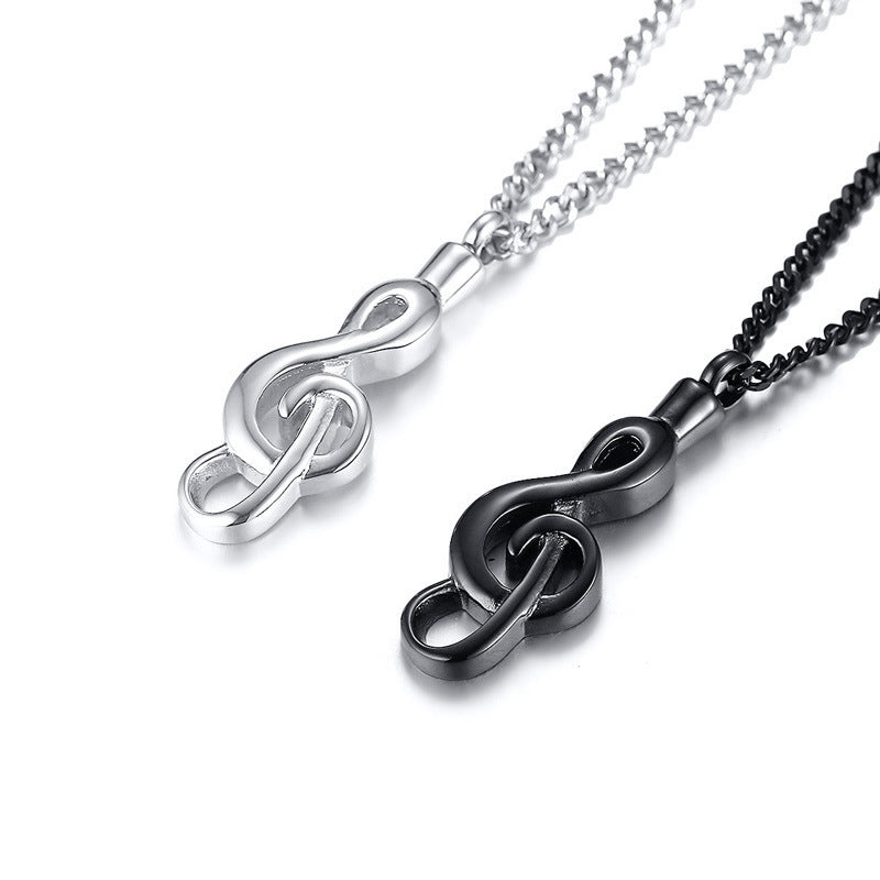 Cross-Border E-Commerce Jewelry Wholesale Stainless Steel Music Note Urn Pendant Neutral For Men And Women