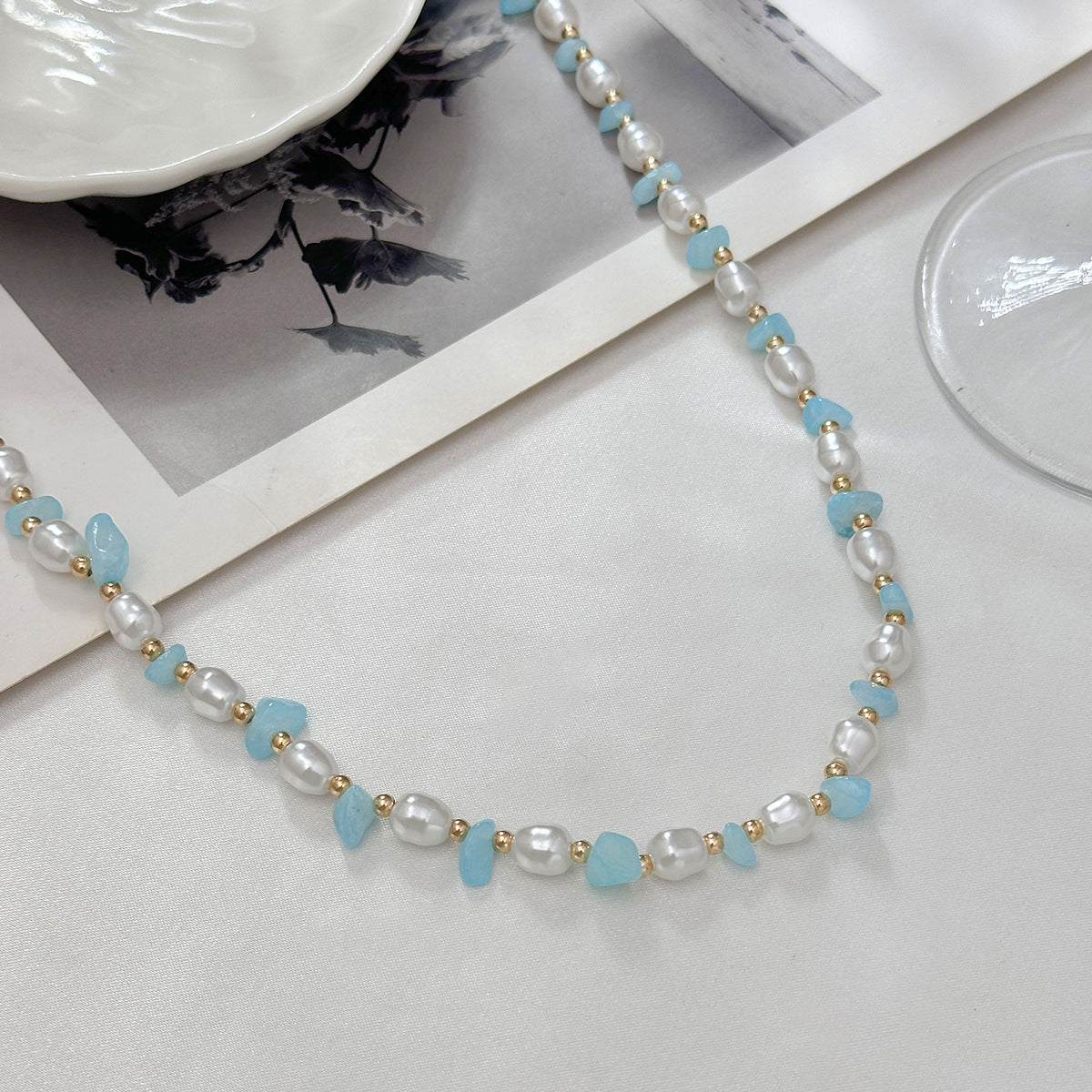 Coastal Beaded Pearl-Style Necklace