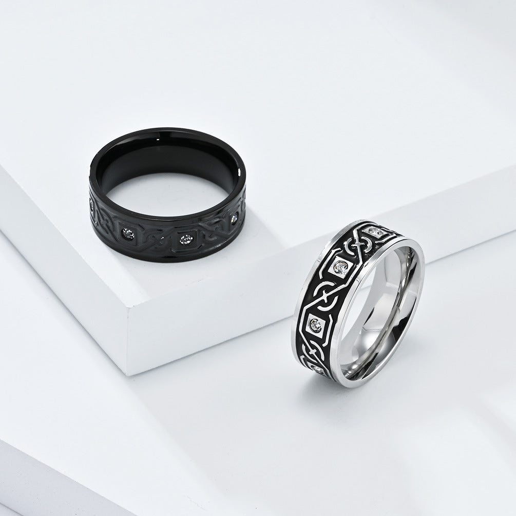 Planderful Titanium Steel Celtic Knot Ring Unisex Nordic Retro Bold Design For Everyday Wear