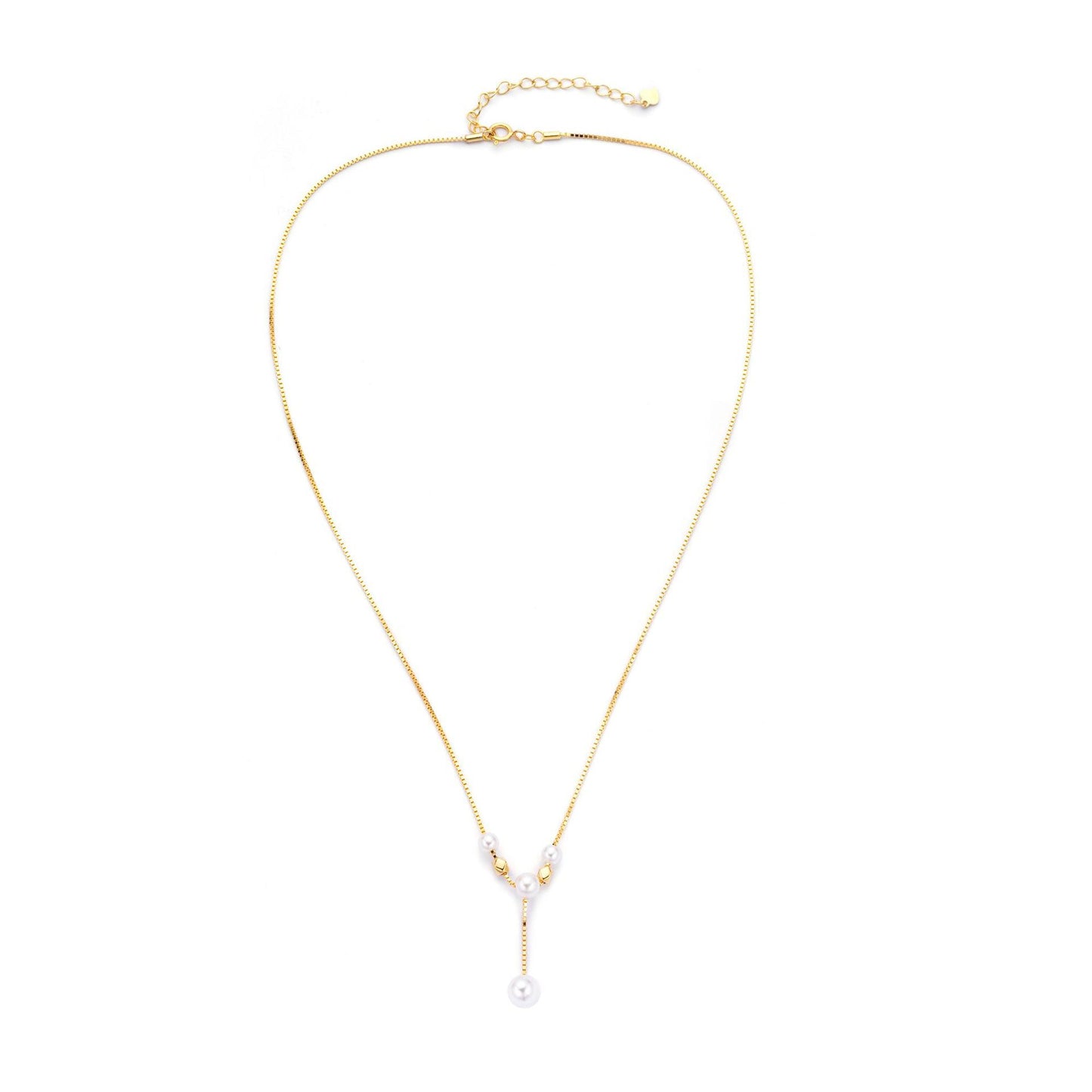 Korean 925 Sterling Silver Pearl Pendant Necklace for Women