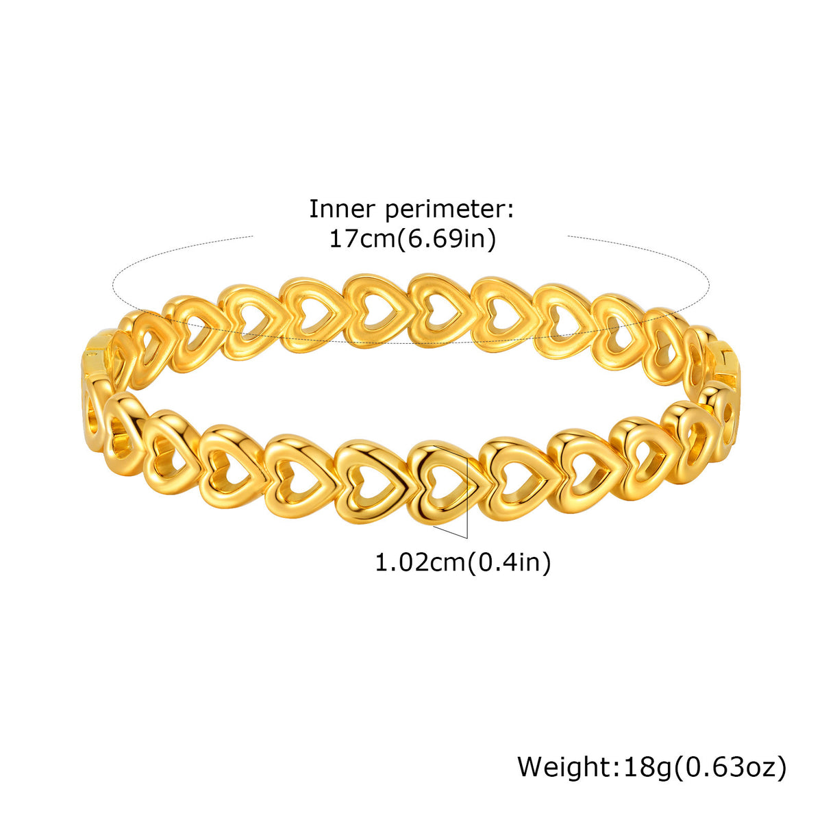 Stainless Steel Flower Hollow Heart-Shaped Design Sense Can Be Opened Bracelet Gold