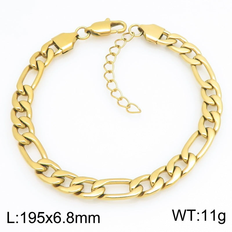 Figaro Titanium Steel Bracelet – Daily Unisex Neutral Wind Element Chain Nk Chain Bracelet