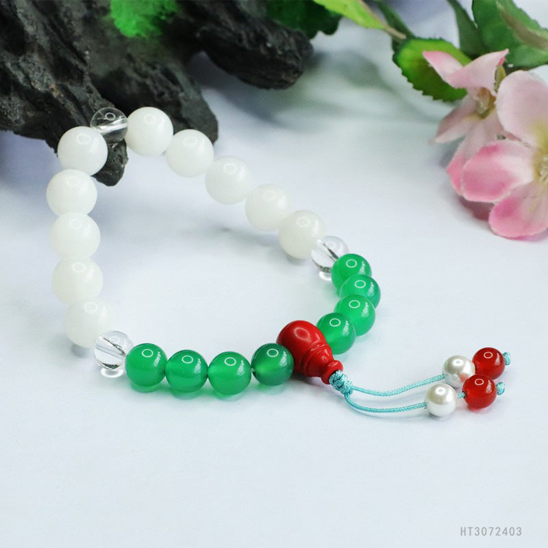 Hetian Jade & Green Chalcedony Multibead Bracelet