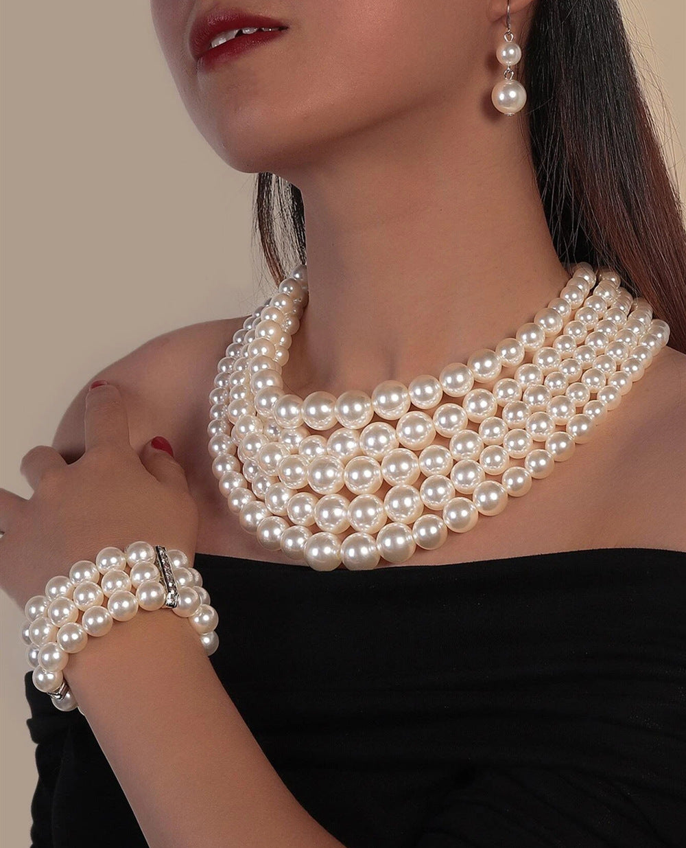 Elegant Pearl Necklace Set for Bridesmaids and Weddings