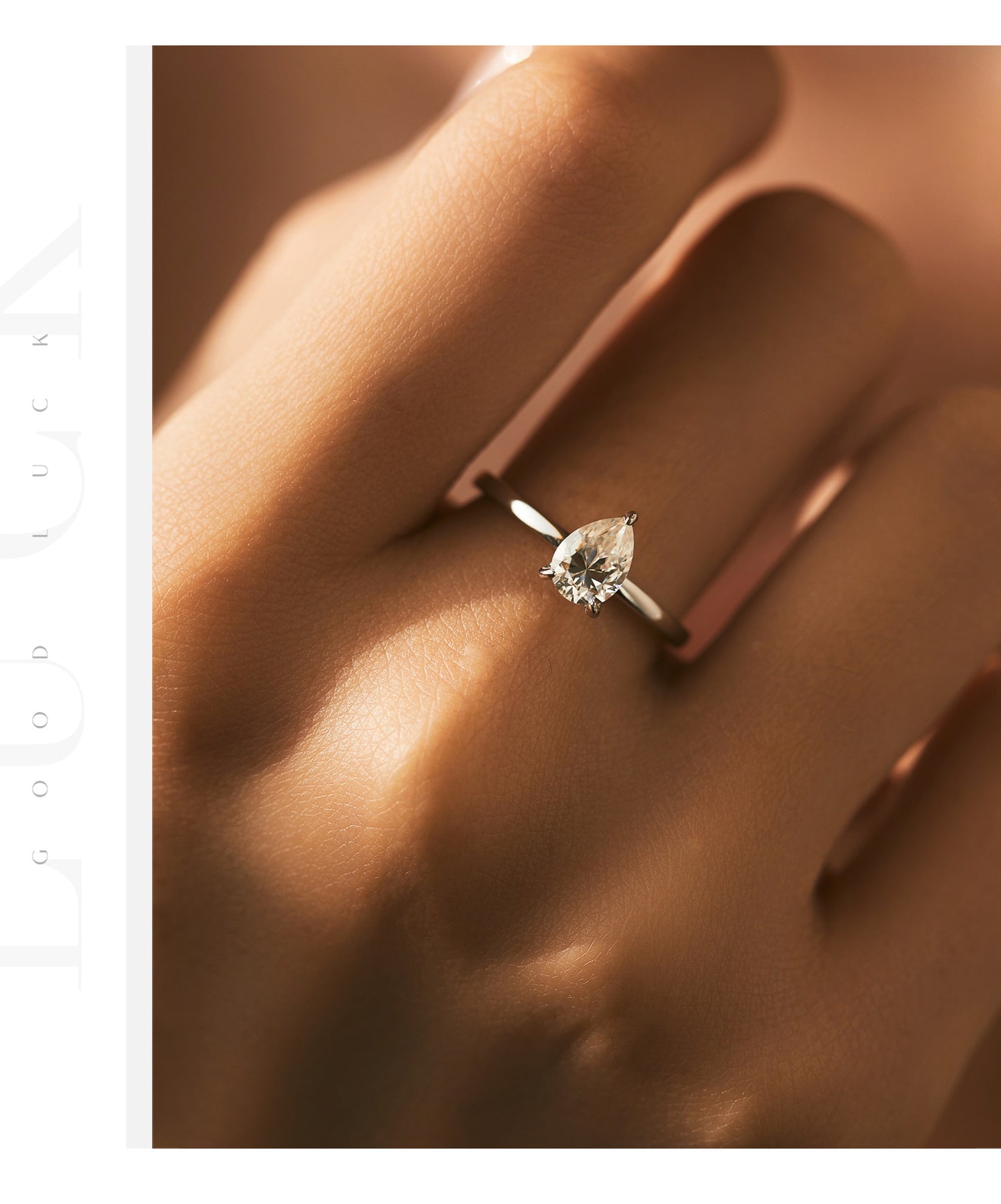 Planderful Moissanite Sparkling Ring – Exquisite Water Drop Design